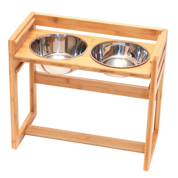 Adjustable Pet Dog Feeder, 12", 14" or 16" Tall Raised Dog Bowl Stand, Comes with Four Stainless Steel Dog Bowls