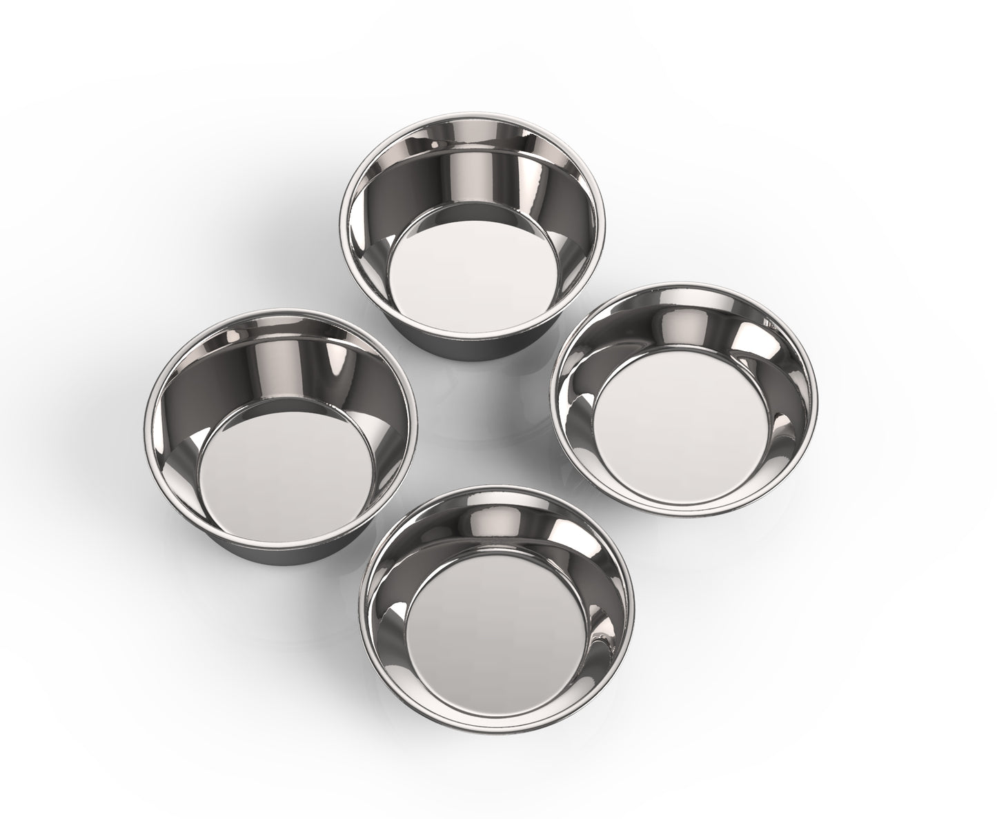 Shallow Bowls (1.5" Deep) for 4" Elevated Pet Feeder (Set of 4)