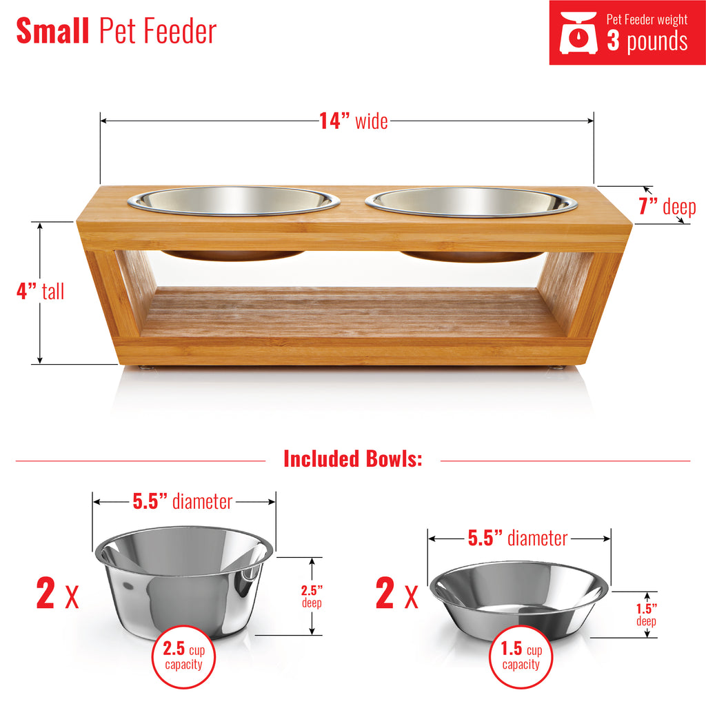 Premium Elevated Dog and Cat Pet Feeder Double Bowl Raised Stand