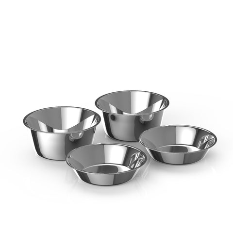 Pawfect Pets Elevated Dog Bowl Stand- 4” Raised Dog Bowl for Small Dogs and  Cats. Pet Feeder with Four Stainless Steel Bowls.