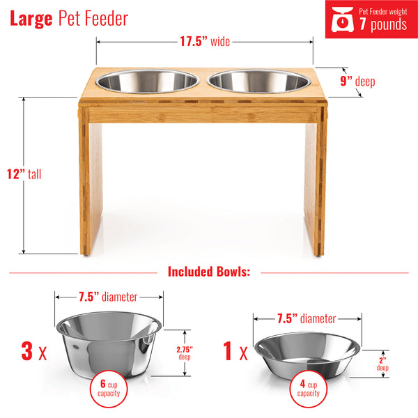 Premium 12" Elevated Pet Feeder for Large Dogs